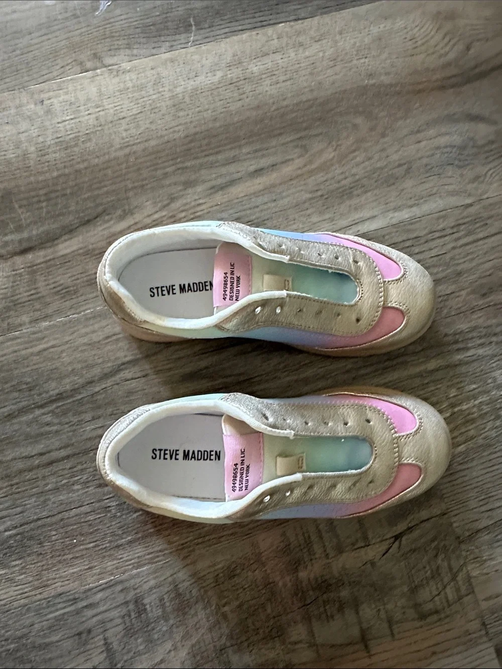 Steve Madden Kids Pastel Pink, Mint & Cream Slip-On Sneakers